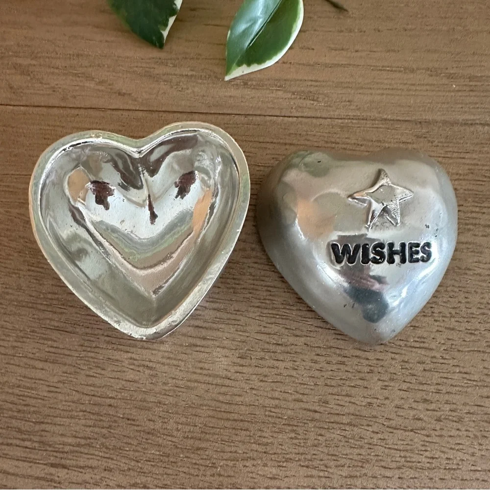 Silver Heart-Shaped Trinket Box with Lid